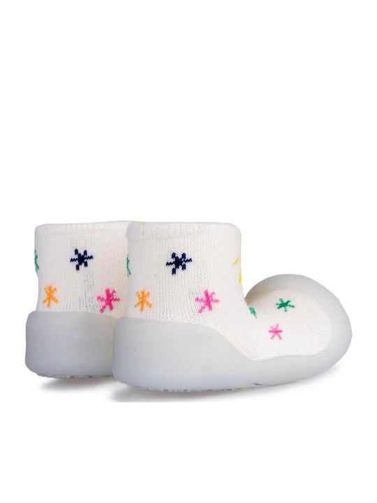 BigToes Παιδικές Καλτσοπαντόφλες White Sunny