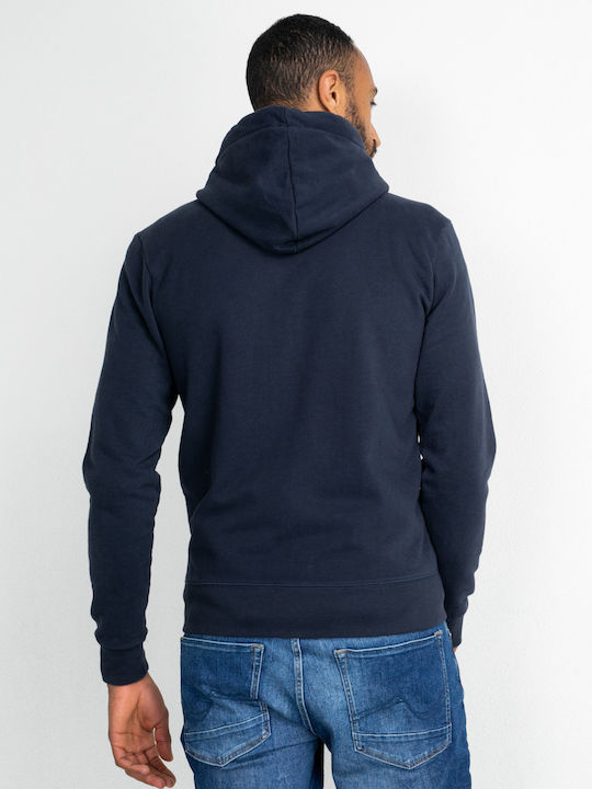 Petrol Industries Men's Sweatshirt Jacket with Hood and Pockets Navy Blue