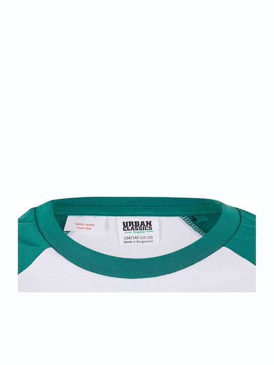 Παιδική Μπλούζα Μακρυμάνικη white/green