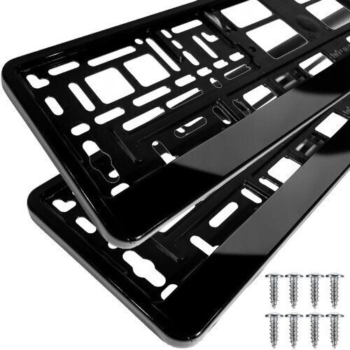 Rame Plăcuță de Înmatriculare Auto Plastice 1 x 1cm Negru 2buc