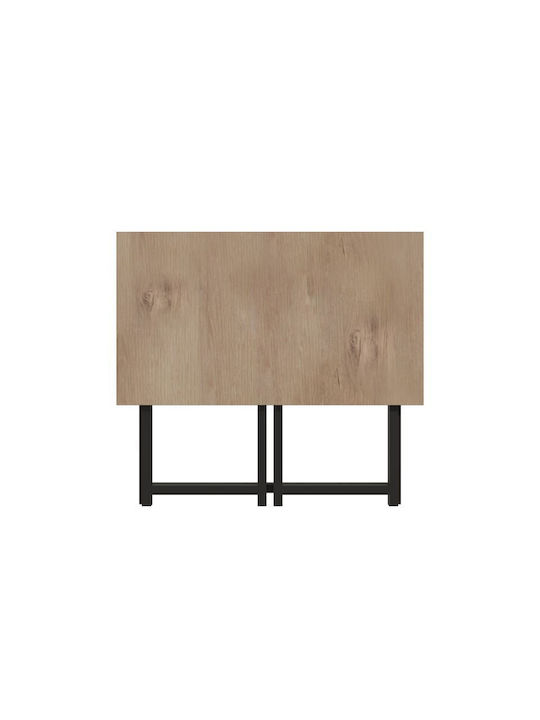 Desk Thox Wooden Oak / Black with Metal Legs 80x50x72cm