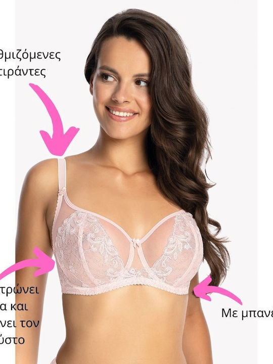 Gaia Bra without Padding Underwire Pink