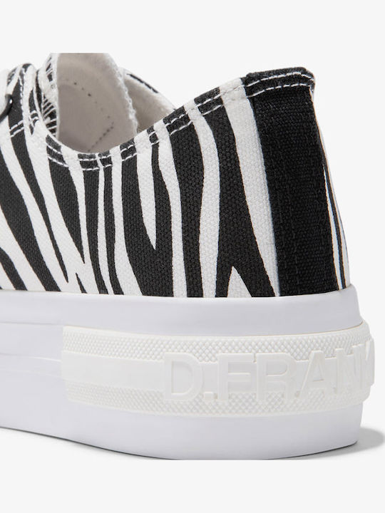 One Way Low Adidași Flatforms Pentru Femei Alb-Negru