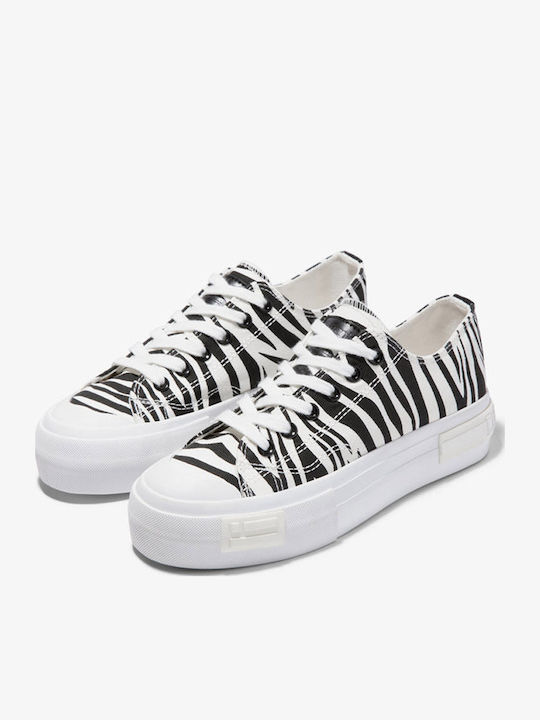 One Way Low Adidași Flatforms Pentru Femei Alb-Negru