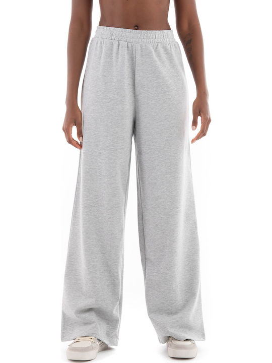 High Waist Sweatpants Flared Gray