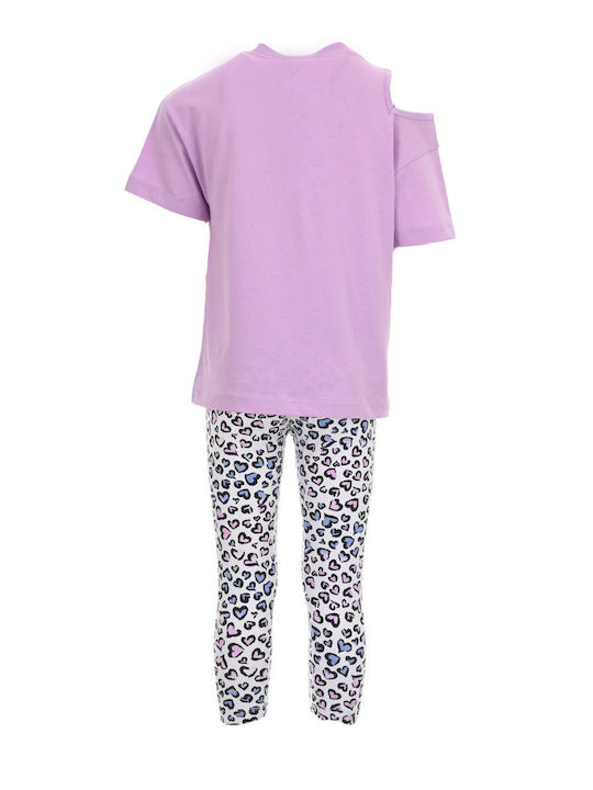 Trax Kids Set with Leggings Summer 3pcs Lilac