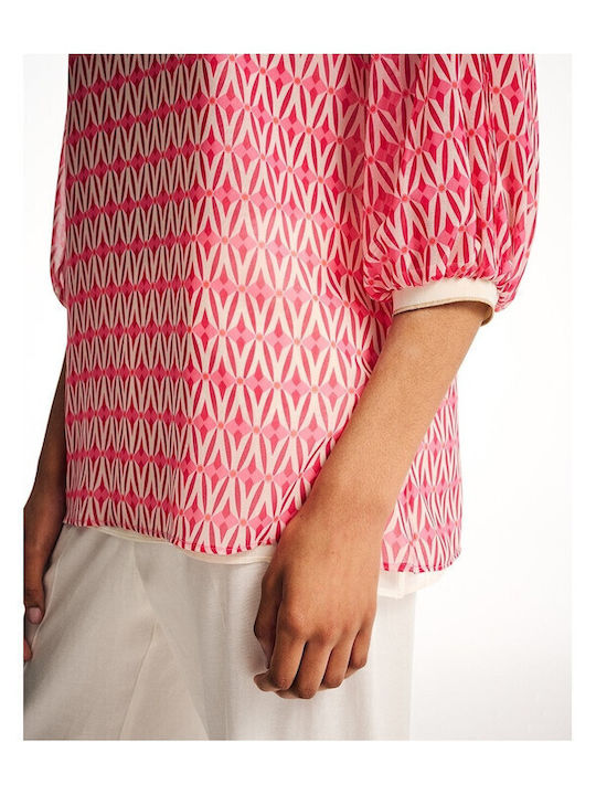 Women's Summer Blouse with 3/4 Sleeve Watermelon