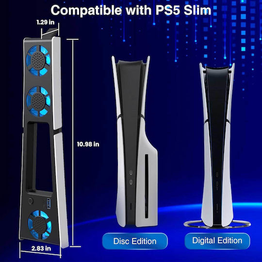 Heiying Fan For PS5 Slim In White Colour