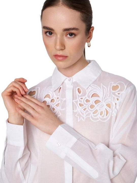 Ale - The Non Usual Casual Women's Long Sleeve Shirt White