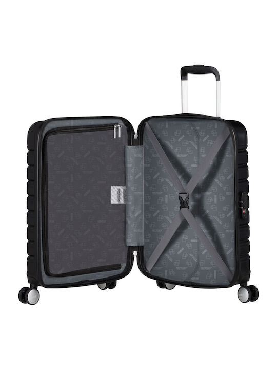 American Tourister Flashline Cabin Hard Suitcase Black with 4 Wheels Height 55cm