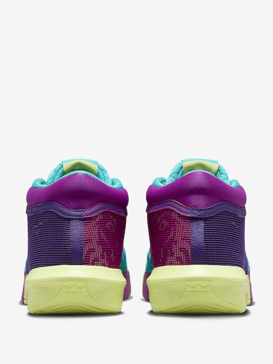 LeBron Witness 8 Ψηλά Μπασκετικά Παπούτσια Field Purple / Dusty Cactus / Light Lemon Twist / Λευκό
