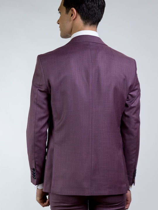 Men's Suit with Vest Magenta