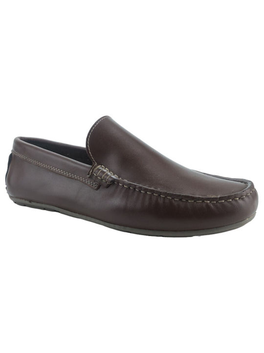 Freemood Men's Leather Moccasins Brown