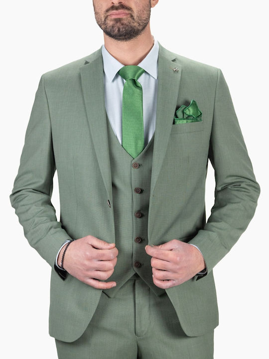 Boston Men's Summer Suit with Vest Mint