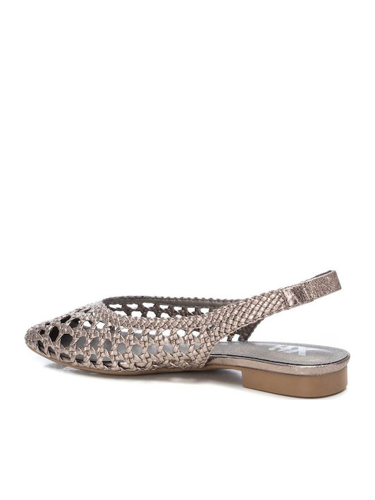 Γυναικείες Μπαλαρίνες Slingback με Λουράκι σε Ασημί Χρώμα