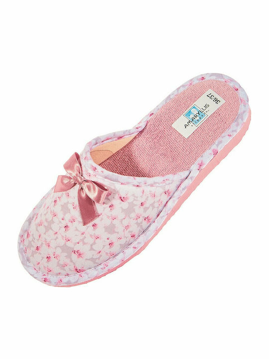 7111-52 Closed-Back Terry Women's Slippers In Pink Colour