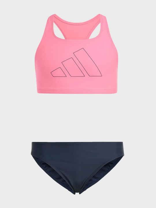 adidas Performance Big Bars Kinder Badeanzug Bikini Black - Pink adidas Performance Big Bars Kinder Badeanzug Bikini Black - Pink