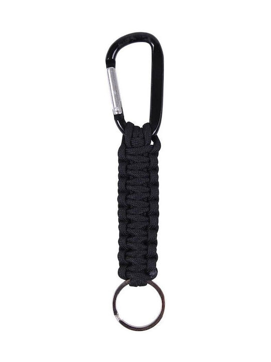 Schlüsselanhänger 14cm Paracord mit Karabinerhaken Schwarz 077