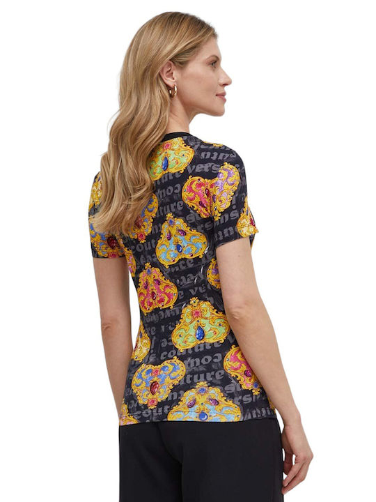 Versace Damen Sommer Bluse Kurzärmelig Gelb