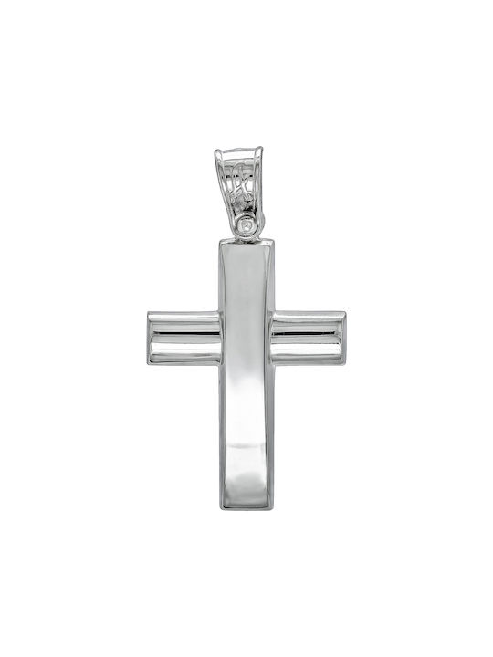 Kiriakos Gofas Men's White Gold Cross 14K with Chain