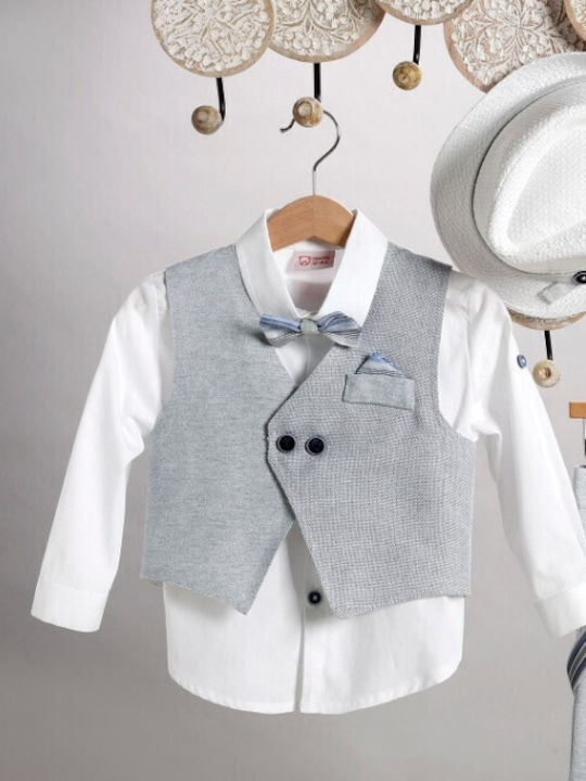 New Life Costum Botez Gri 6 Bucăți New Life Costum Botez Gri 6 Bucăți