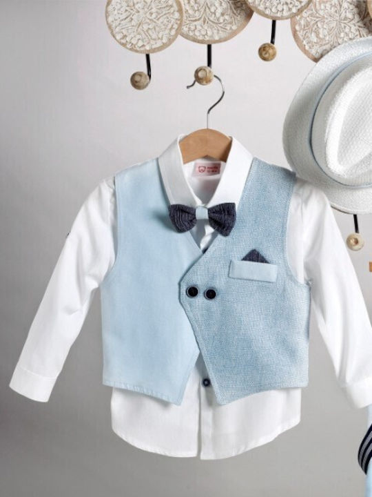 New Life Costum De Botez Albastru Deschis 6 Bucăți New Life Costum De Botez Albastru Deschis 6 Bucăți