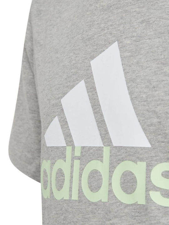 Kinderoberteile T-Shirt Grau Essentials Zwei-Farben Großes Logo