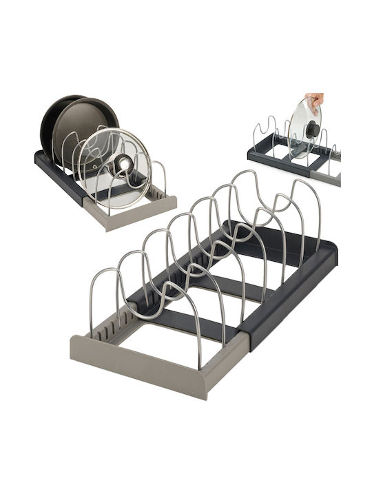 Suport Pentru Oale Și Tigăi Din Plastic 56x21x16cm Gri