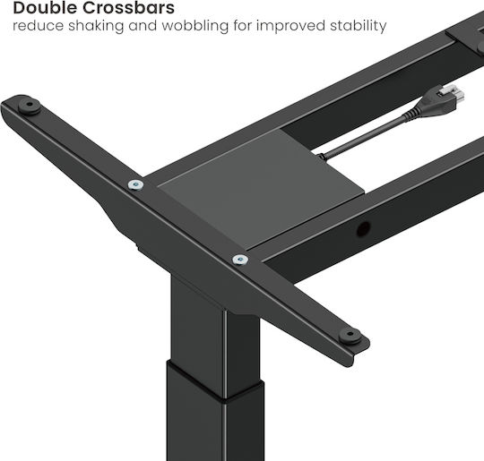 Brateck Collapsible Metal Desk Base Black Office 145x60x70cm