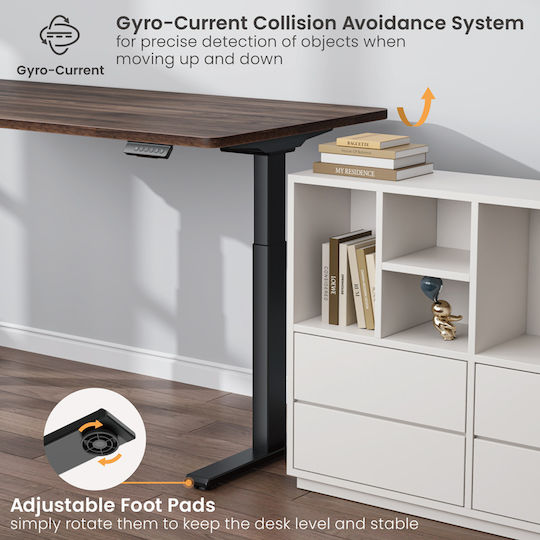 Brateck Collapsible Metal Desk Base Black Office 145x60x70cm