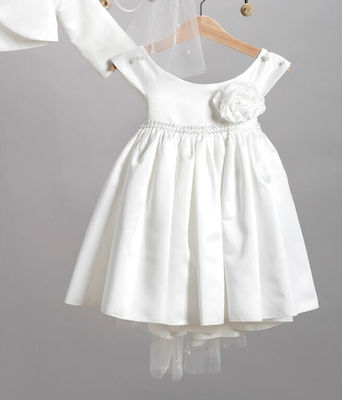 New Life Ecru Tulle Baptism Dress 3pcs