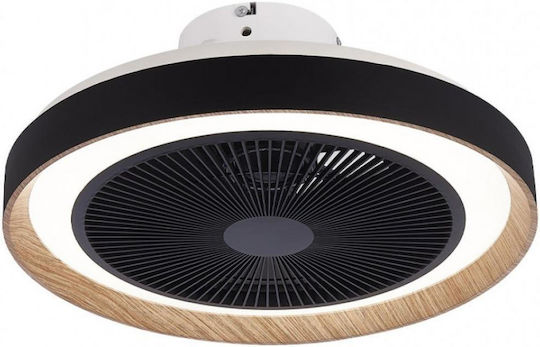 Lightex Πλαφονιέρα 49cm με Φως Μαύρη