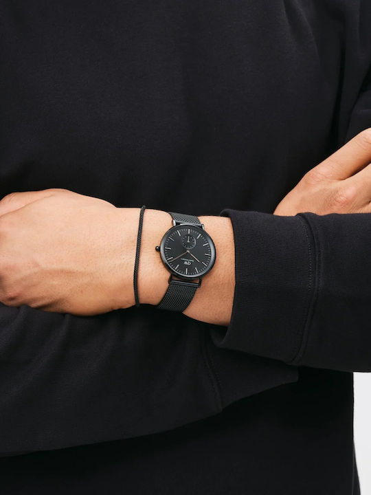 Daniel Wellington Ανδρικό Ρολόι 40mm Μπαταρίας με Ατσάλινο Μπρασελέ