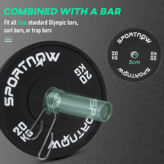 Sportnow Set Discuri De Tip Olimpic Cauciucate 2 x 20kg Φ50mm
