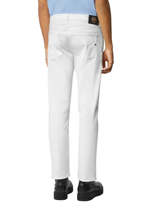 Versace Ανδρικό Παντελόνι Τζιν σε Slim Εφαρμογή Λευκό