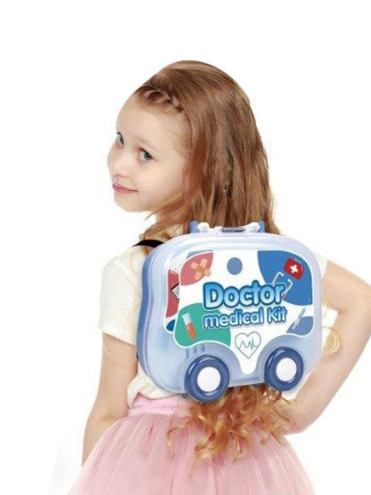 Spielzeugkerze Super Koffer mit Rollen - Rucksack Kleiner Doktor 22 Teile Zita Toys