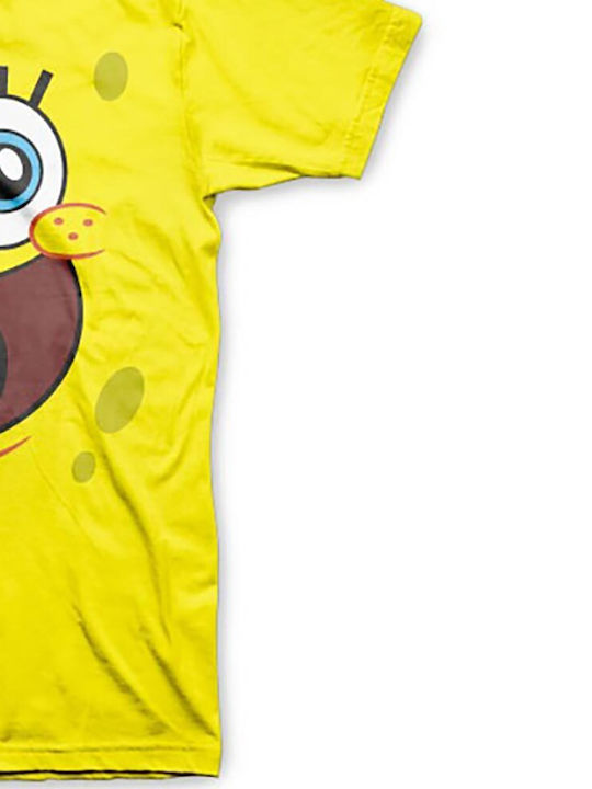 Paperinos Spongebob Happy Face Tricou Galben Bumbac