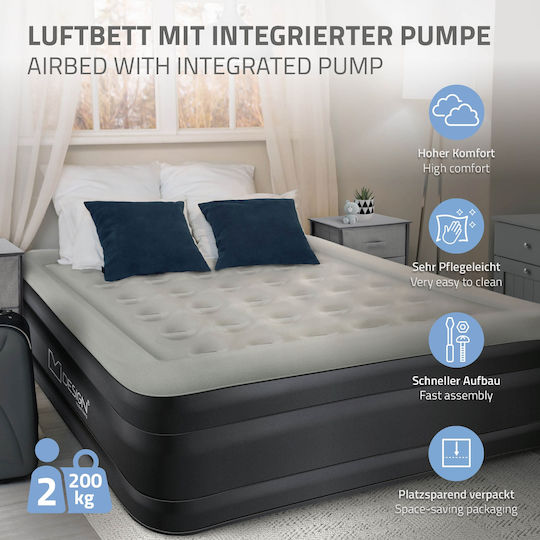 ML-Design Aufblasbare Schlafmatratze mit Integrierter Pumpe 203x157x47εκ.