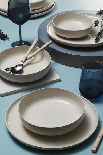 Kutahya Porselen Plate Desert Beige with Diameter 19cm