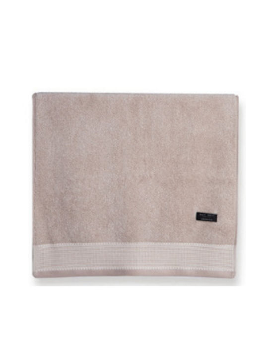 Nef-Nef Homeware Πετσέτα Προσώπου Premium Plainis 50x90εκ. Beige Βάρους 550gr/m²