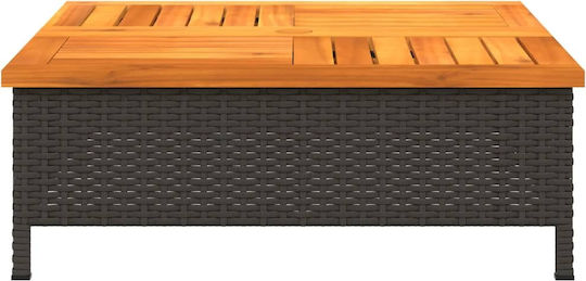 vidaXL Βάση Ομπρέλας Ξύλινη Μαύρο 70x70x25cm