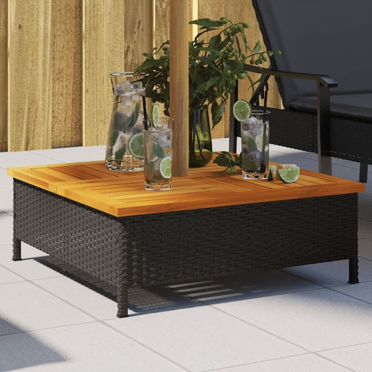 vidaXL Βάση Ομπρέλας Ξύλινη Μαύρο 70x70x25cm