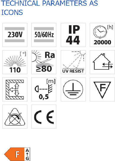 Vivalux Στεγανός Προβολέας LED 30W Ψυχρό Λευκό 6400K με Αισθητήρα Κίνησης IP44