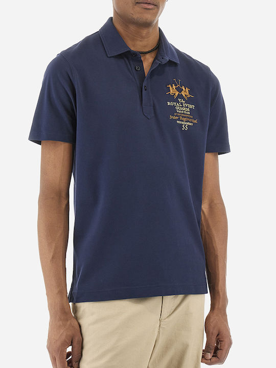 La Martina Herren Kurzarmshirt Polo Marineblau