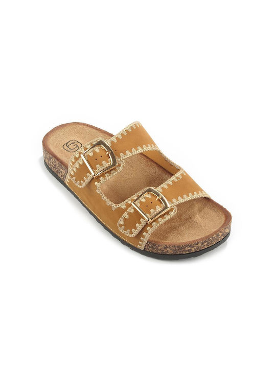 Fshoes Women's Flat Sandals in Brown Color