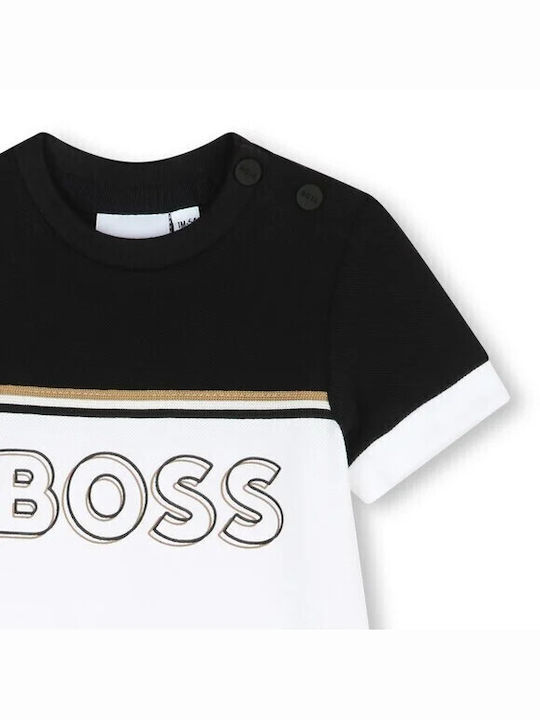 Hugo Boss Set Baby Strampler Kurzärmelig Black-white