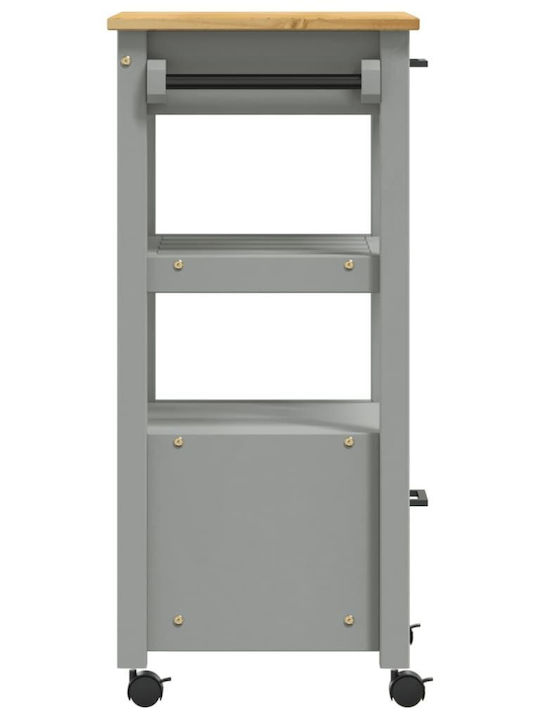vidaXL Raft Bucătărie Lemn Capacitate 4 Gri 48x40x90cm