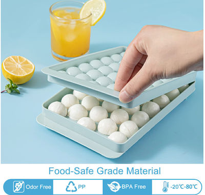 Silicone Ice Cube Tray with Lid Blue 8765456789