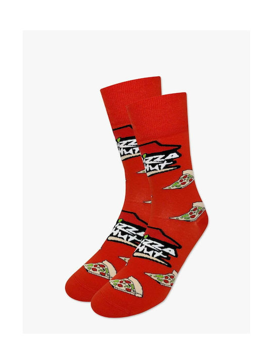 Axidwear Slices Pizza Socks Red