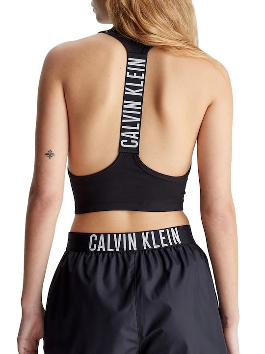 Calvin Klein Damen Sommer Bluse Ärmellos Schwarz